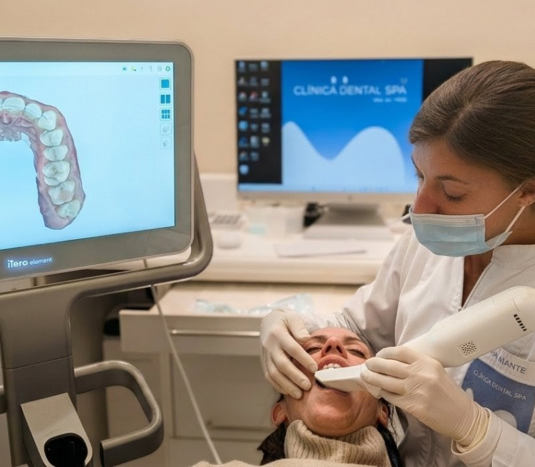 Escaneig intraoral 3D d'una pacient amb l'escàner iTero