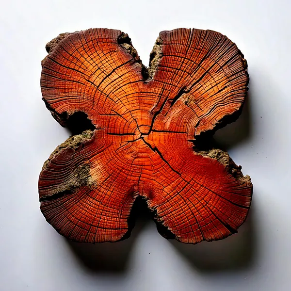 Letter X shaped as a cross-section of a tree trunk