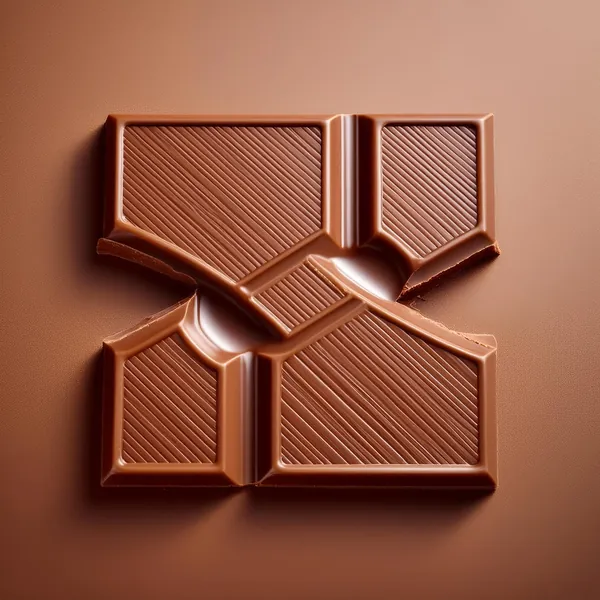 Letter X embossed in a milk chocolate bar