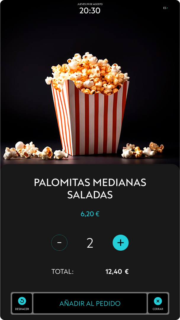 UI design for a cinema digital kiosk